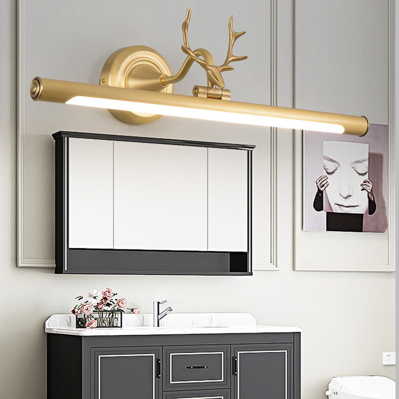 Modern Linear Vanity Fixtures Metal 1 Light Vanity Wall Lights with Antlers