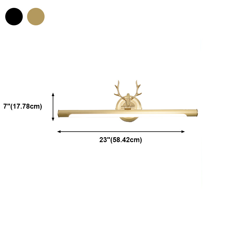 Modern Linear Vanity Fixtures Metal 1 Light Vanity Wall Lights with Antlers