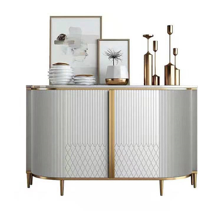 Glam Style Sideboard Faux Marble Dining Server for Kitchen and Living Room