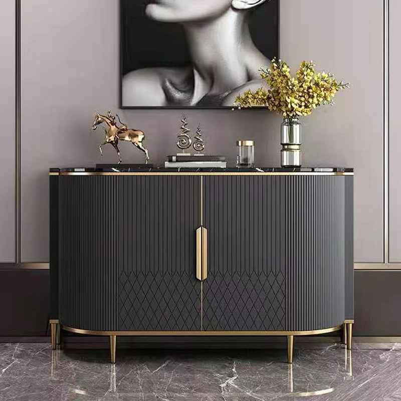 Glam Style Sideboard Faux Marble Dining Server for Kitchen and Living Room