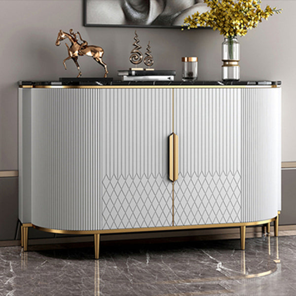 Glam Style Sideboard Faux Marble Dining Server for Kitchen and Living Room