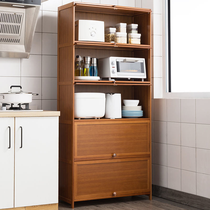 Modern Sideboard Brown Bamboo Dining Sideboard with Door for Living Room