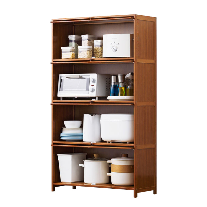 Modern Sideboard Brown Bamboo Dining Sideboard with Door for Living Room