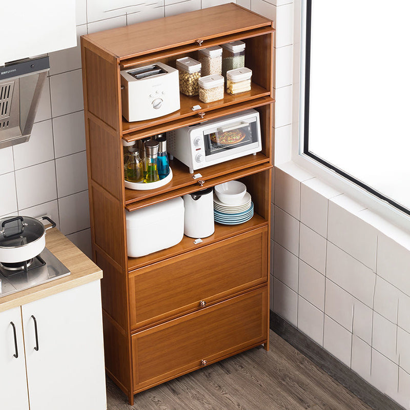 Modern Sideboard Brown Bamboo Dining Sideboard with Door for Living Room