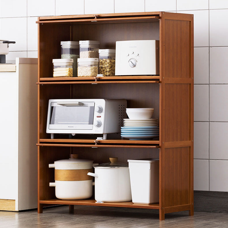 Modern Sideboard Brown Bamboo Dining Sideboard with Door for Living Room