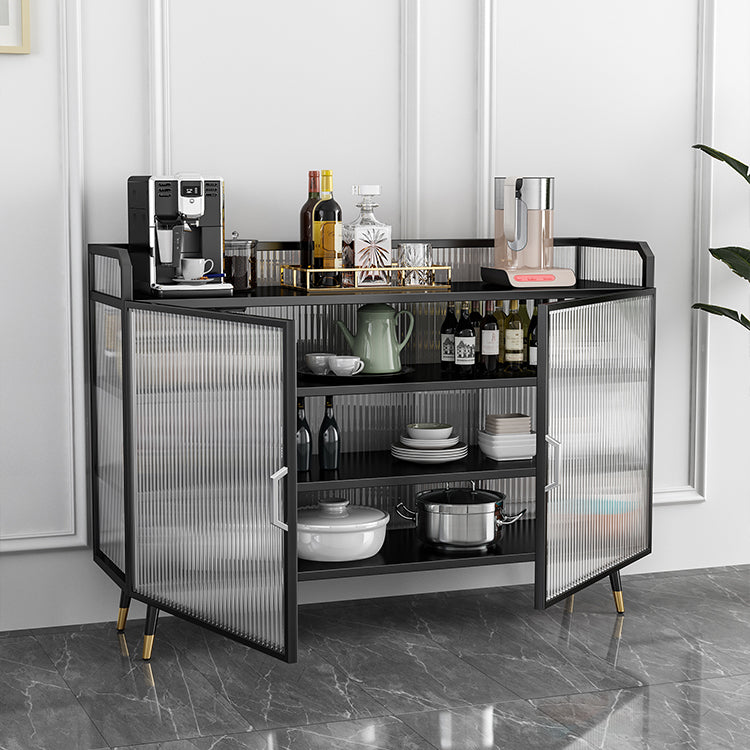 13.78"W Sideboard Glam Style Black Dining Server for Kitchen and Living Room