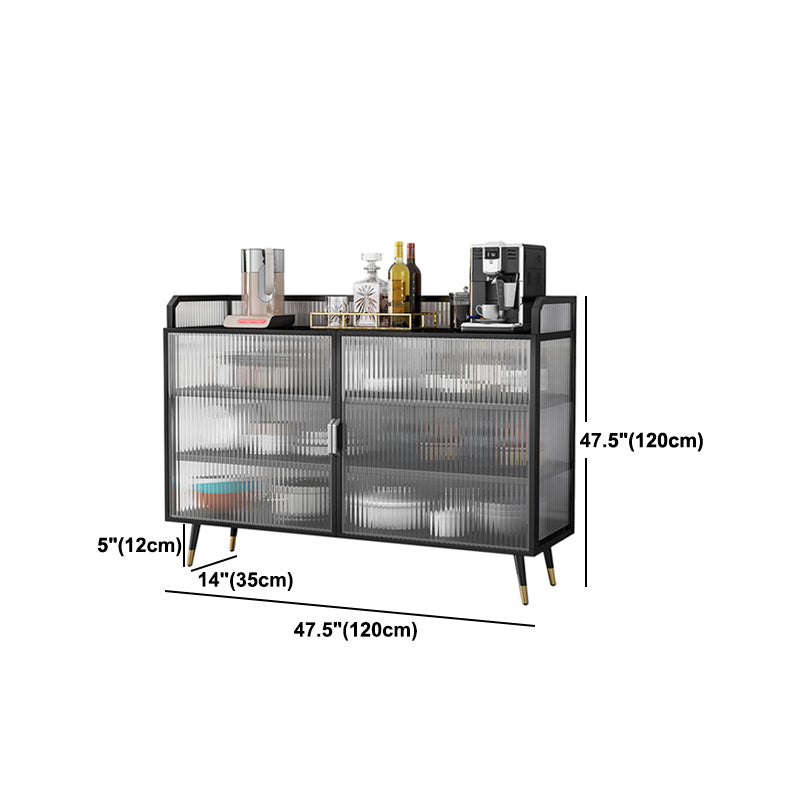 13.78"W Sideboard Glam Style Black Dining Server for Kitchen and Living Room