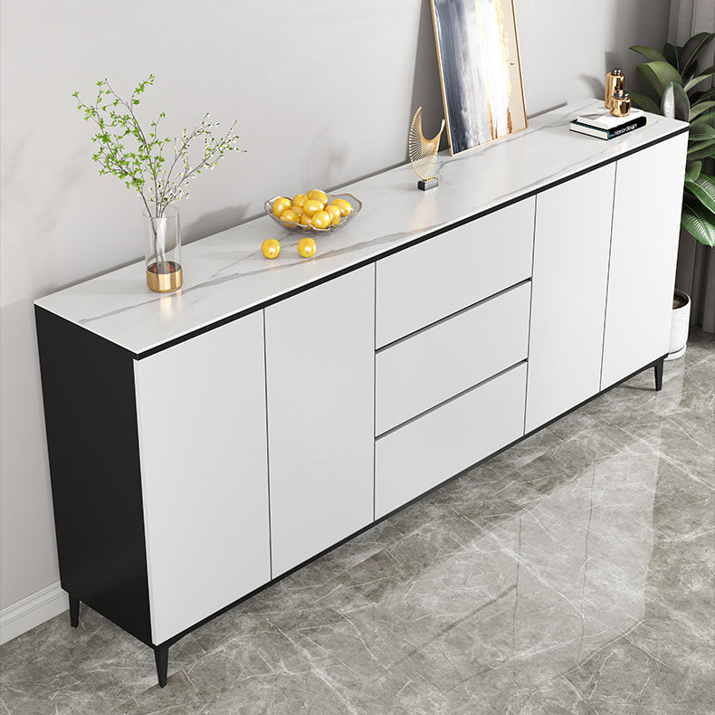 Glam Sideboard White Door and Drawer Dining Sideboard for Living Room