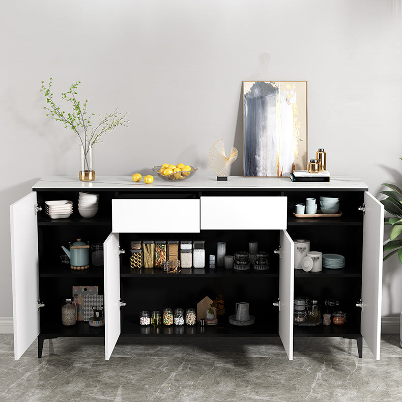 Glam Sideboard White Door and Drawer Dining Sideboard for Living Room