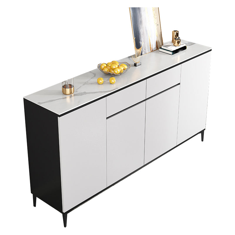 Glam Sideboard White Door and Drawer Dining Sideboard for Living Room