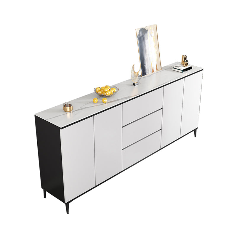 Glam Sideboard White Door and Drawer Dining Sideboard for Living Room