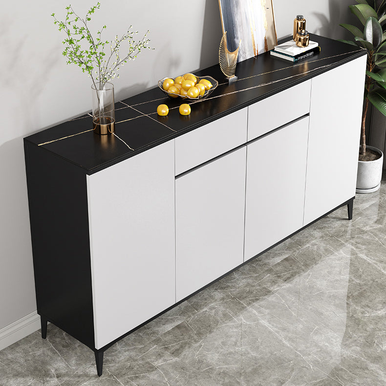 Glam Sideboard White Door and Drawer Dining Sideboard for Living Room