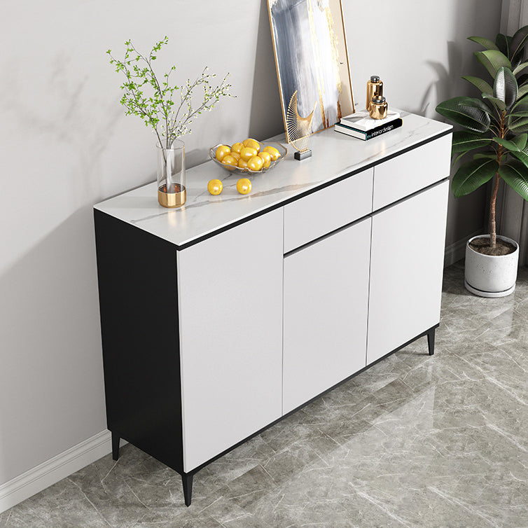 Glam Sideboard White Door and Drawer Dining Sideboard for Living Room