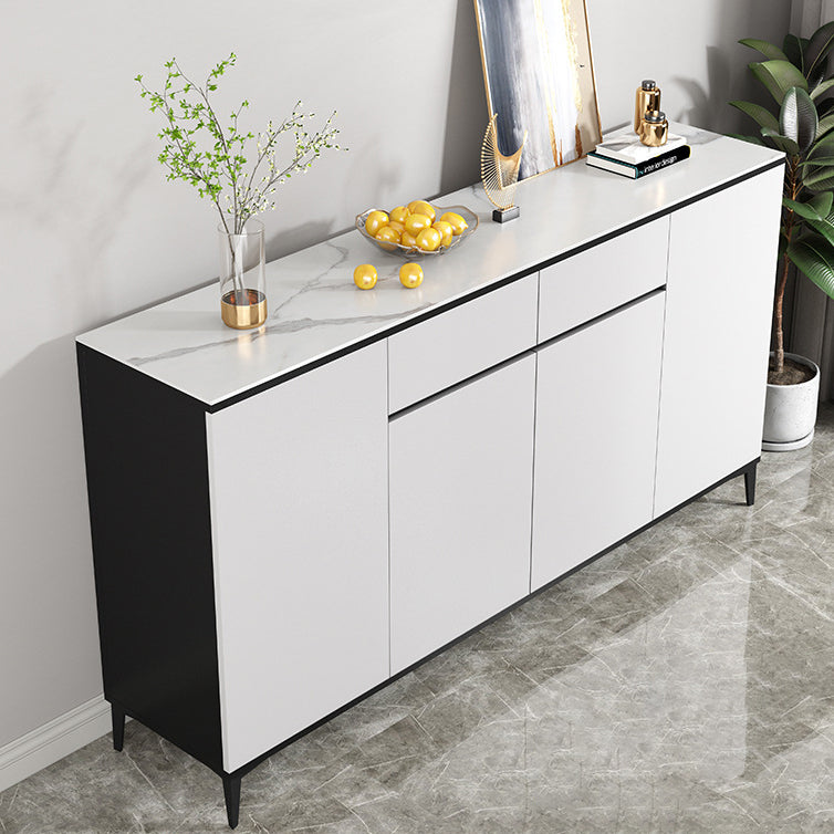 Glam Sideboard White Door and Drawer Dining Sideboard for Living Room