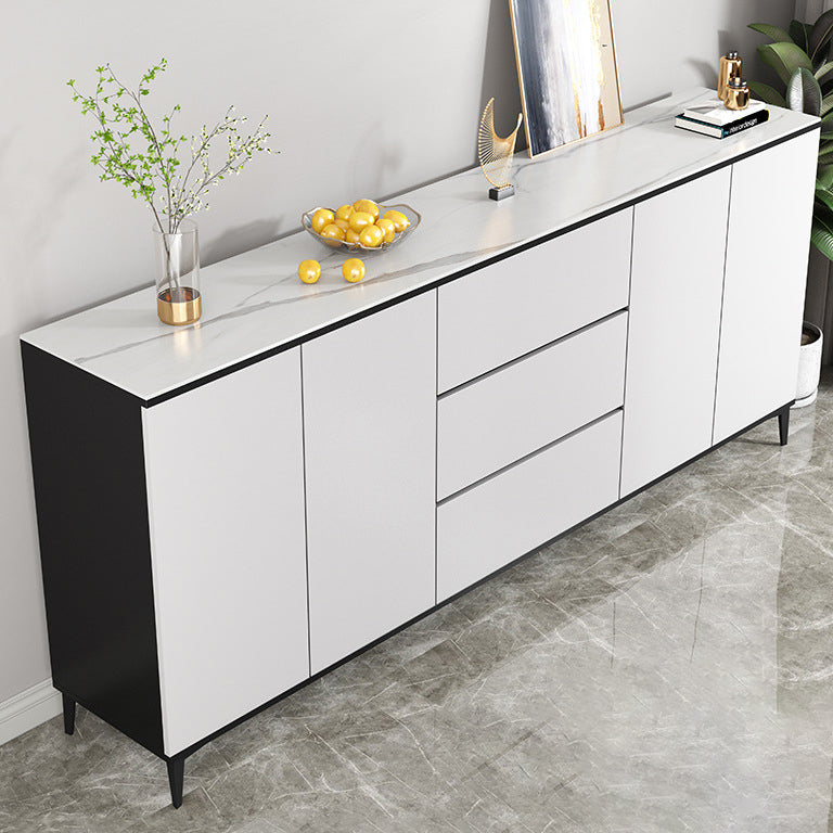 Glam Sideboard White Door and Drawer Dining Sideboard for Living Room