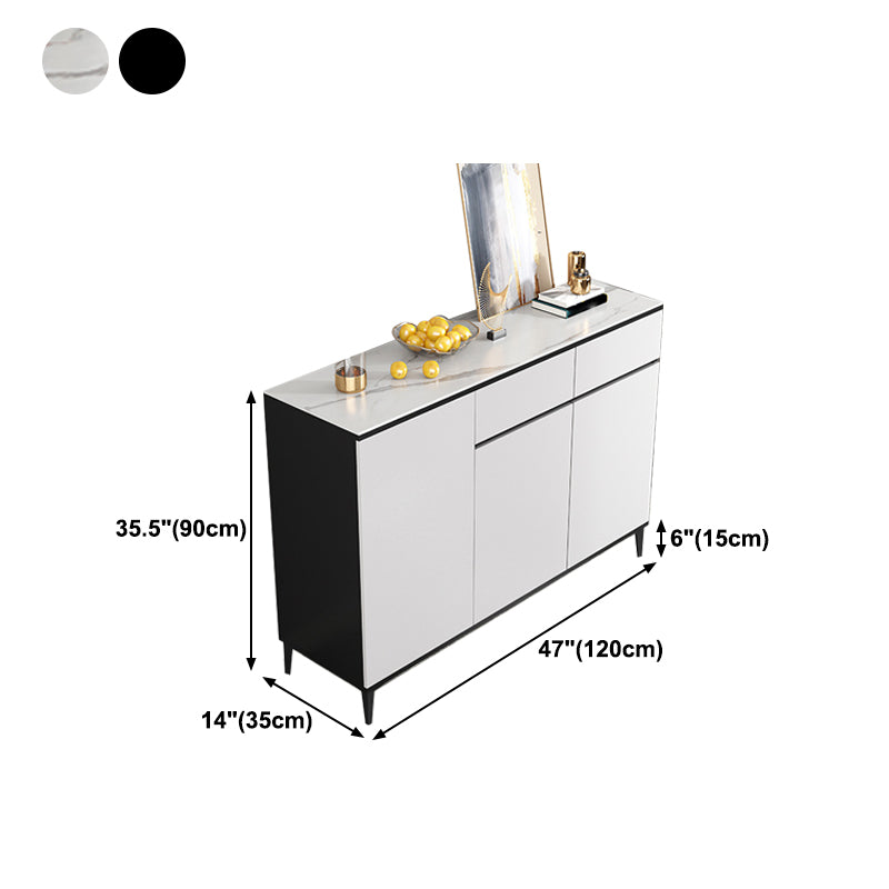 Glam Sideboard White Door and Drawer Dining Sideboard for Living Room