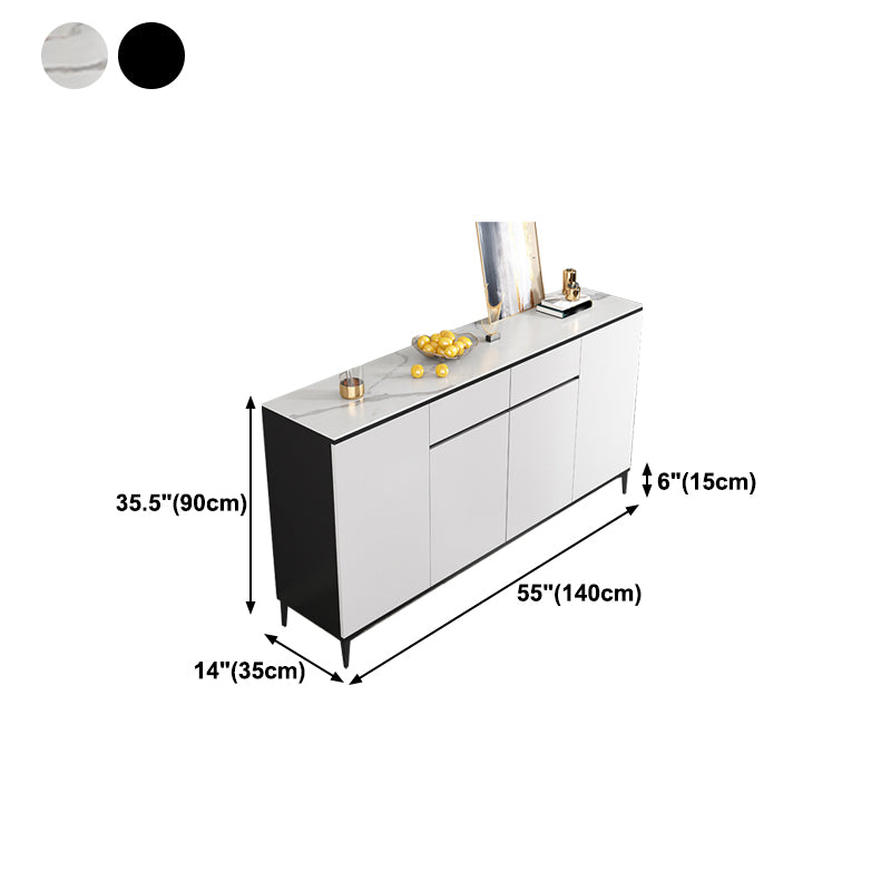 Glam Sideboard White Door and Drawer Dining Sideboard for Living Room