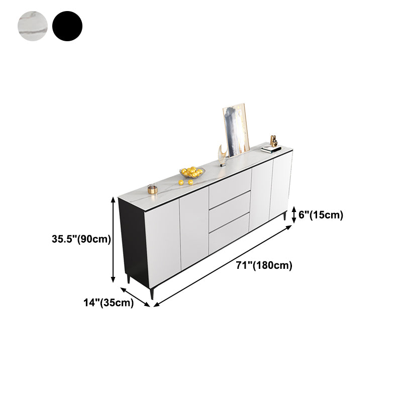 Glam Sideboard White Door and Drawer Dining Sideboard for Living Room