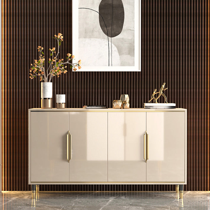 Glam Sideboard in Brown Solid Wood with 1-door Dining Sideboard for Living Room