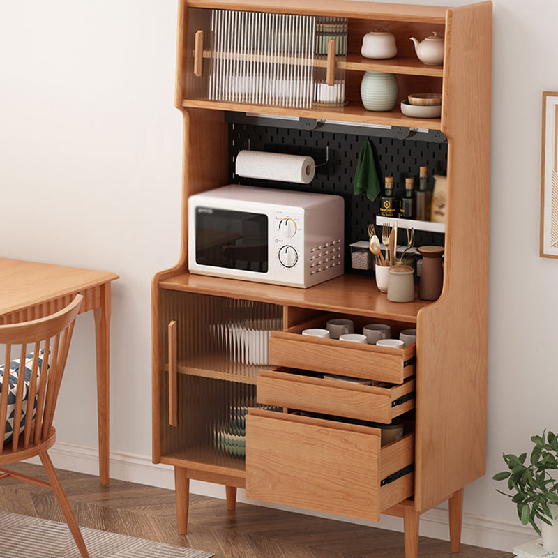 Wood Simple Cupboard 3 Drawer and Doors Kitchen Sideboard for Dining Room