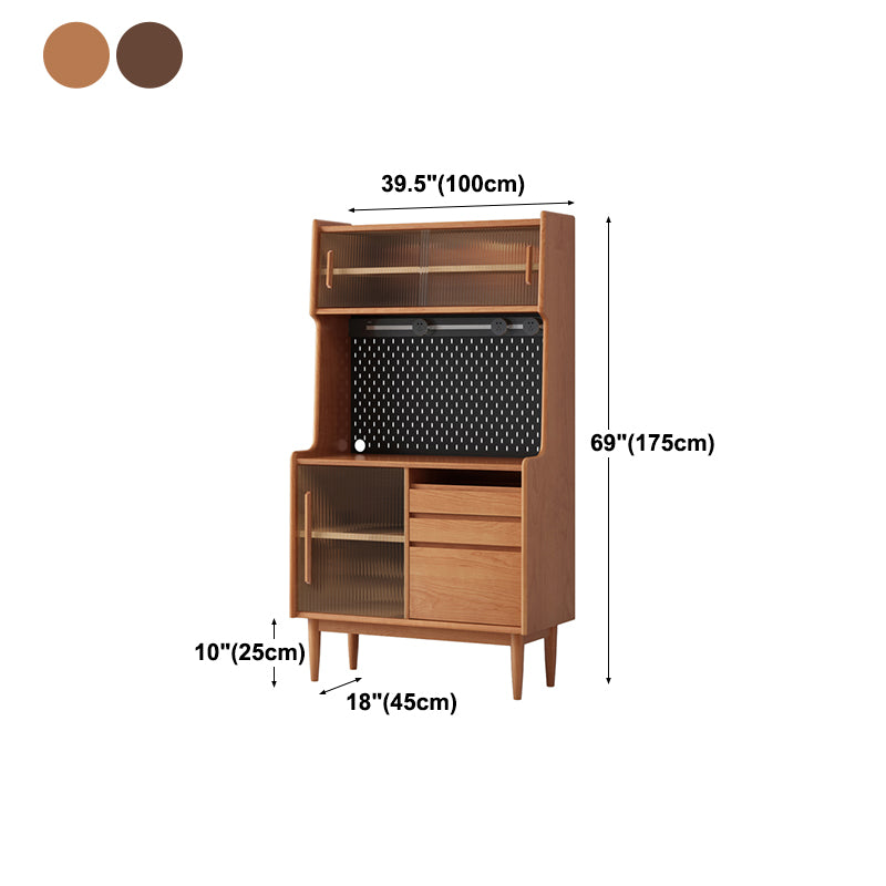 Wood Simple Cupboard 3 Drawer and Doors Kitchen Sideboard for Dining Room