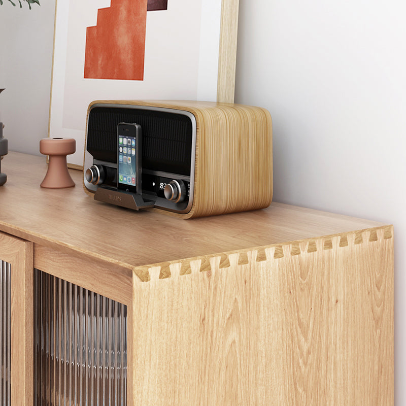 Simple Wood Sideboard 4 Drawer 2 Doors Cupboard for Living Room