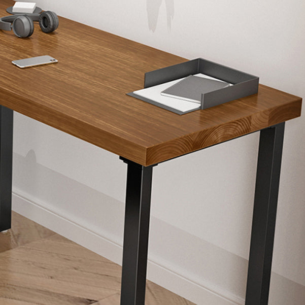 Solid Wood Pedestal Writing Desk Industrial L-Shape Office Desk