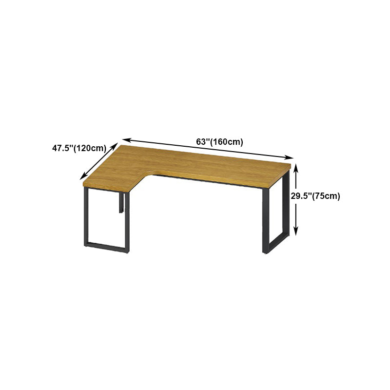 Pine Solid Wood Writing Desk Industrial Style L-Shape Office Desk