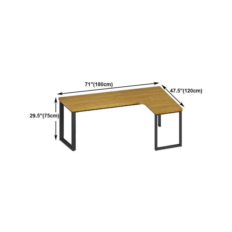 Pine Solid Wood Writing Desk Industrial Style L-Shape Office Desk