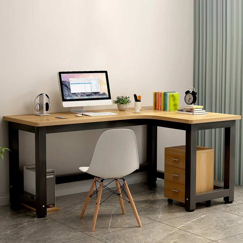 Home Contemporary Corner Desk Manufactured Wood H-Shape Base Desk