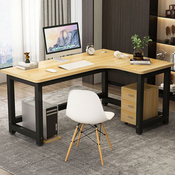 Home Contemporary Corner Desk Manufactured Wood H-Shape Base Desk