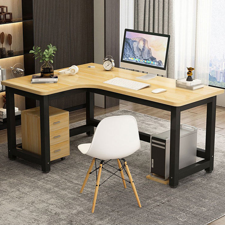 Home Contemporary Corner Desk Manufactured Wood H-Shape Base Desk