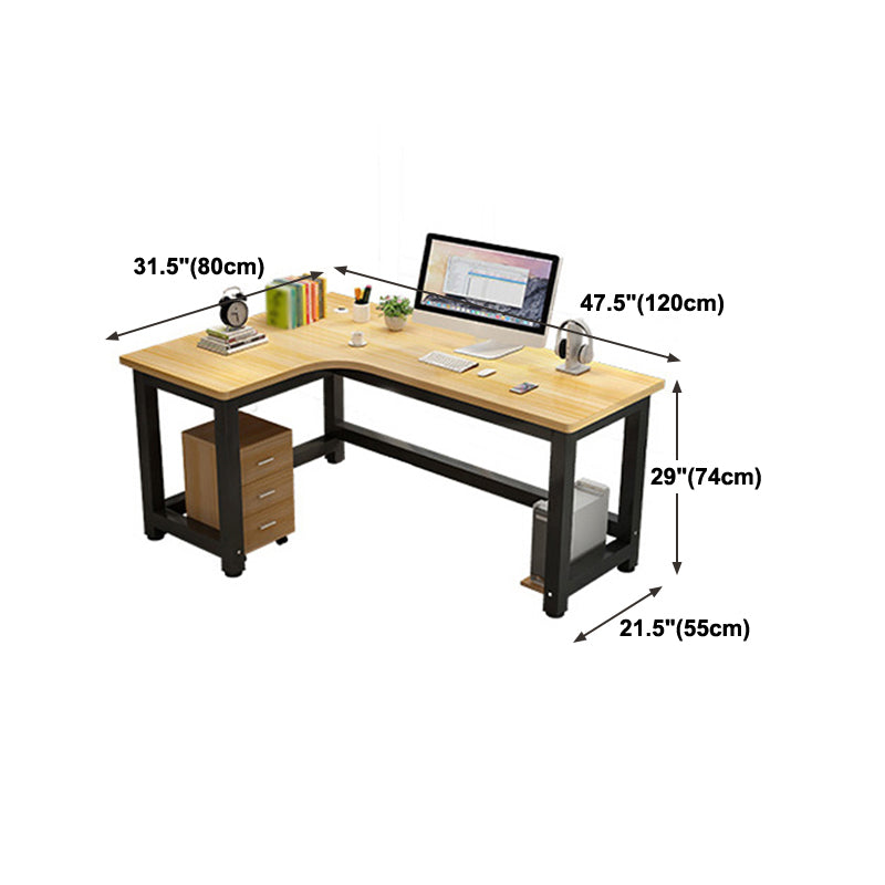 Home Contemporary Corner Desk Manufactured Wood H-Shape Base Desk