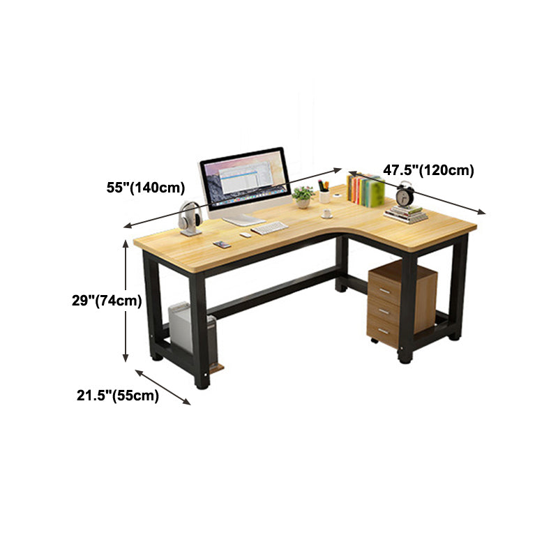 Home Contemporary Corner Desk Manufactured Wood H-Shape Base Desk