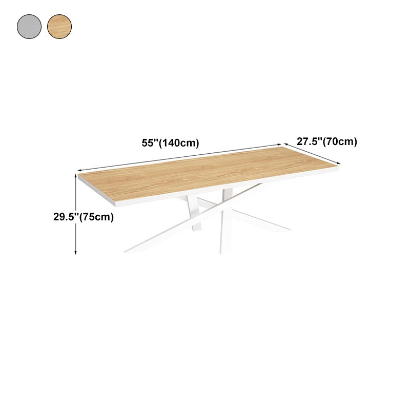 Glam Style Rectangular Office Desk Solid Wood Writing Desk for Office