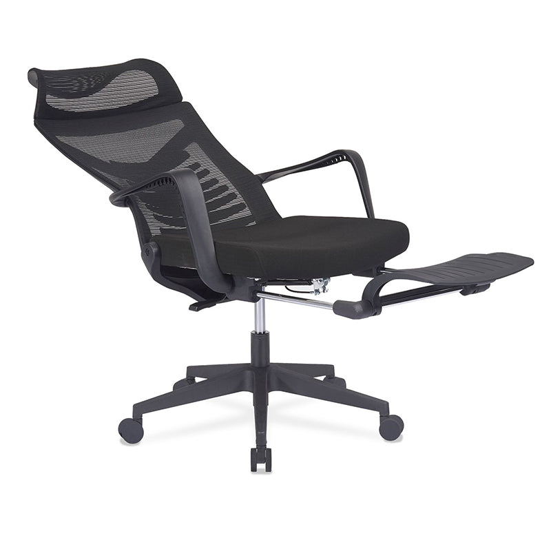 Modern Black Desk Chair with High Back and Swivel Home Office Chair