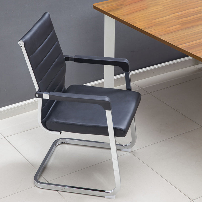 Modern Black Leather Desk Chair with Mid Back and High Back Home Office Chair