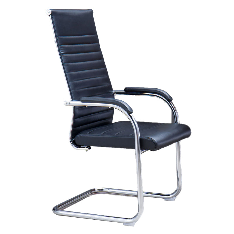 Modern Black Leather Desk Chair with Mid Back and High Back Home Office Chair