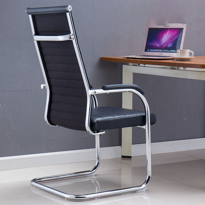 Modern Black Leather Desk Chair with Mid Back and High Back Home Office Chair