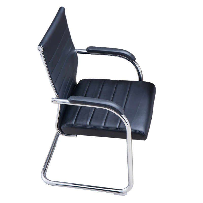 Modern Black Leather Desk Chair with Mid Back and High Back Home Office Chair