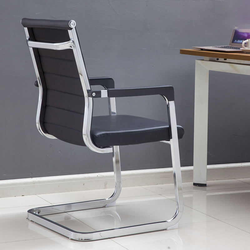 Modern Black Leather Desk Chair with Mid Back and High Back Home Office Chair