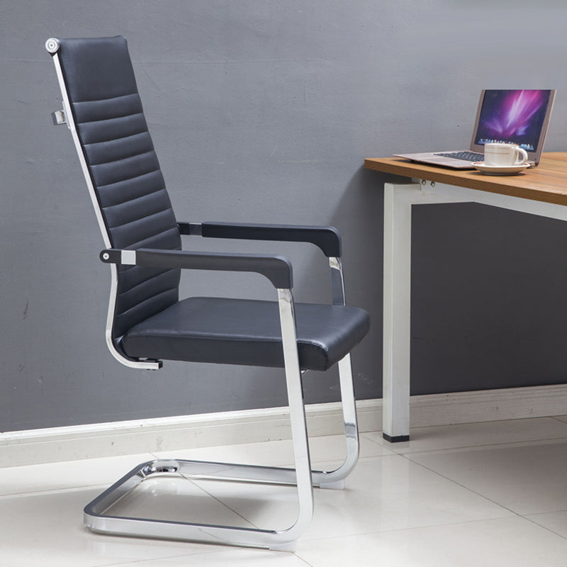 Modern Black Leather Desk Chair with Mid Back and High Back Home Office Chair