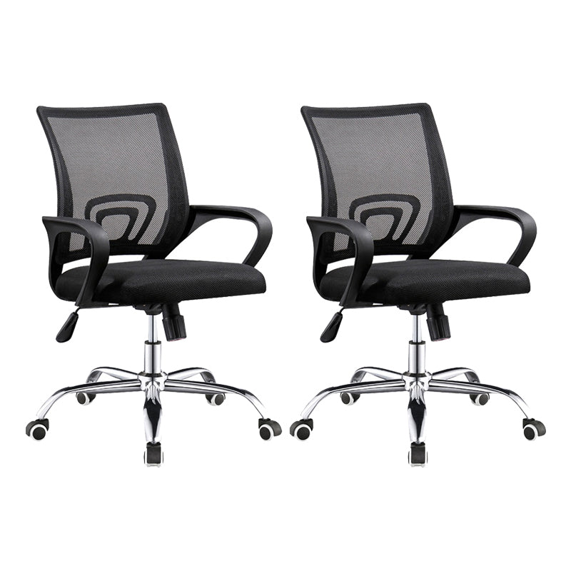 Fixed Arms Office Chair Contemporary Mid Back Home Task Chair