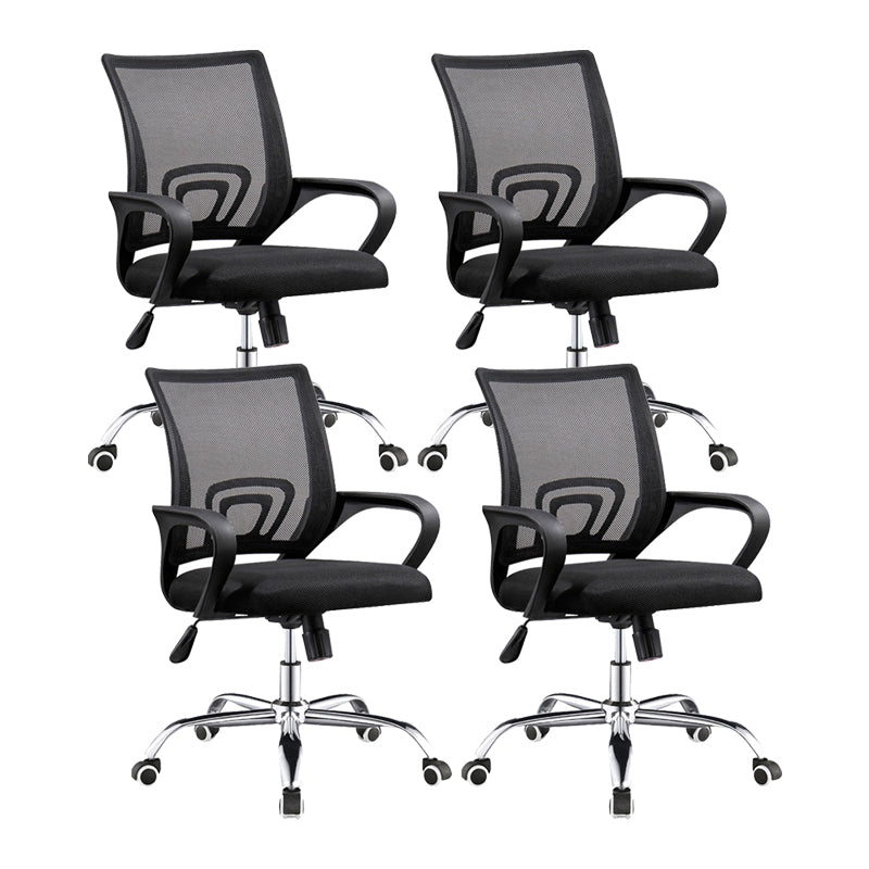 Fixed Arms Office Chair Contemporary Mid Back Home Task Chair