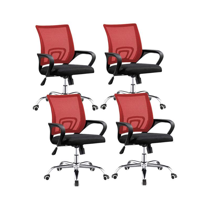 Fixed Arms Office Chair Contemporary Mid Back Home Task Chair