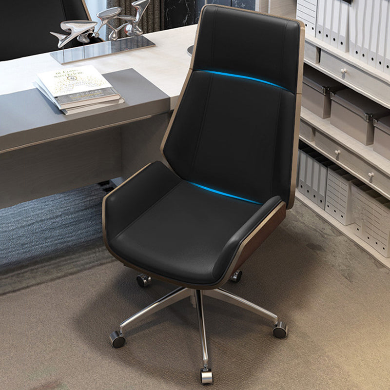 Armless Office Chair with Chrome Metal Frame Modern Computer Desk Chair