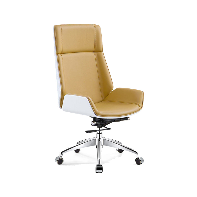 Armless Office Chair with Chrome Metal Frame Modern Computer Desk Chair