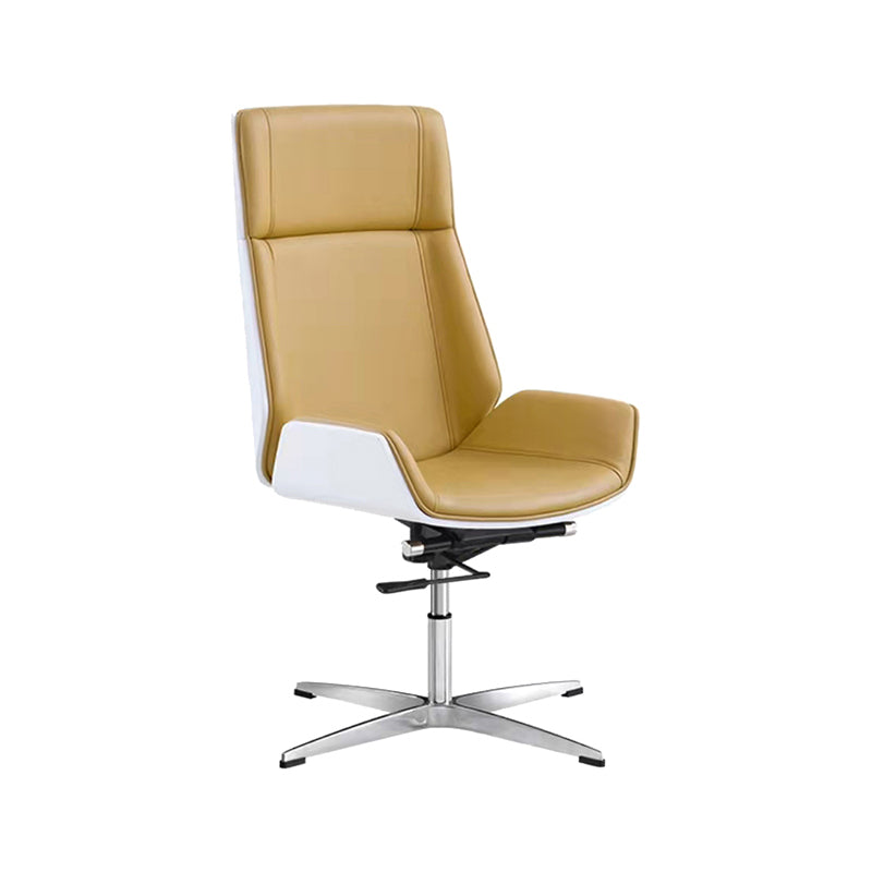 Armless Office Chair with Chrome Metal Frame Modern Computer Desk Chair