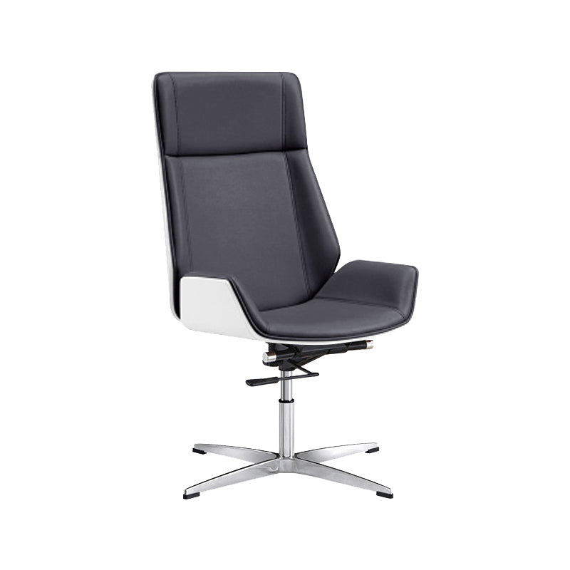 Armless Office Chair with Chrome Metal Frame Modern Computer Desk Chair