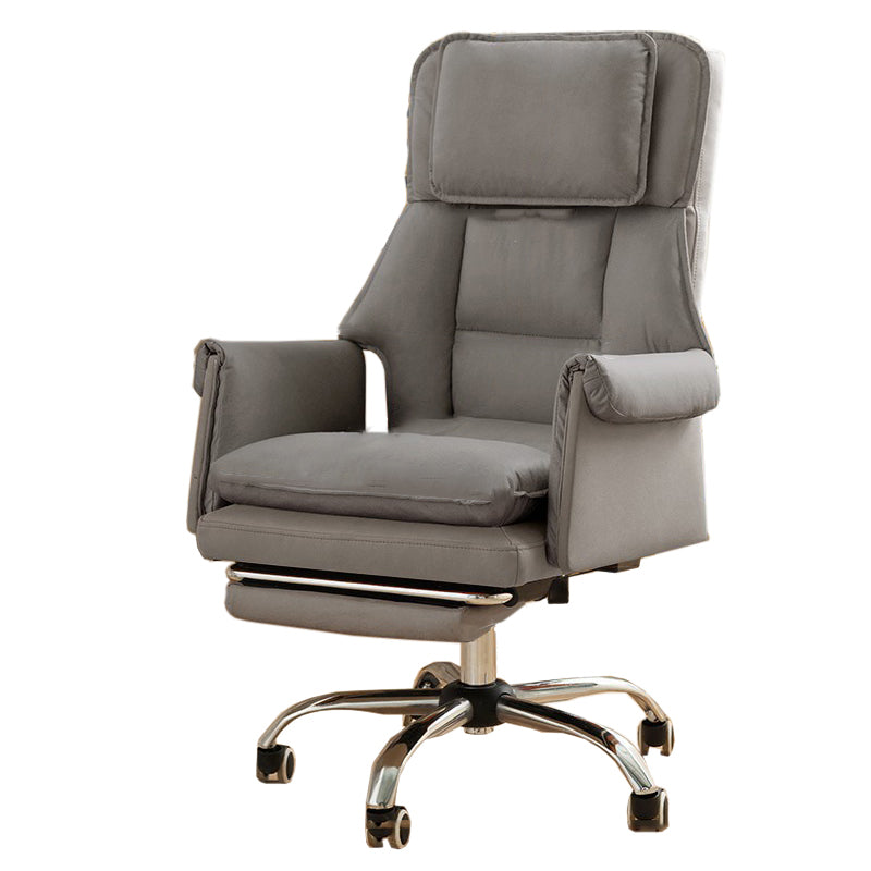 Executive Ergonomic Computer Chair Chrome Metal Base Contemporary Office Chair